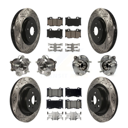 Kit de rotors et plaquettes de frein revêtus de roulement de moyeu avant et arrière (10 pièces) pour INFINITI G37 RW
