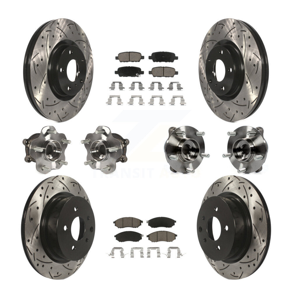 Kit de plaquettes de rotor de frein, roulement de moyeu avant et arrière (10 pièces) pour INFINITI G37 EX35 G2