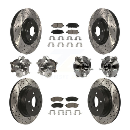 Kit de plaquettes de rotor de frein, roulement de moyeu avant et arrière (10 pièces) pour INFINITI G37 EX35 G2