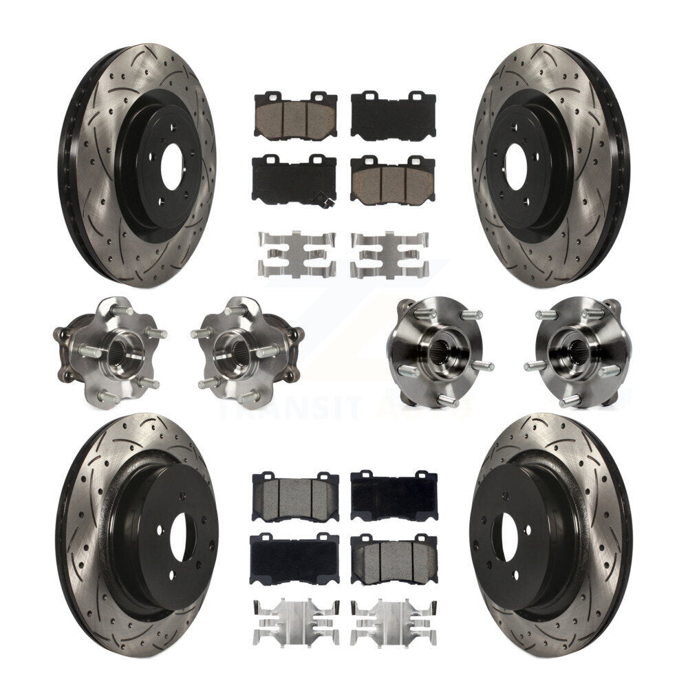 Kit de plaquettes de rotor de frein à disque revêtues de roulement de moyeu avant et arrière (10 pièces) pour INFINITI FX5