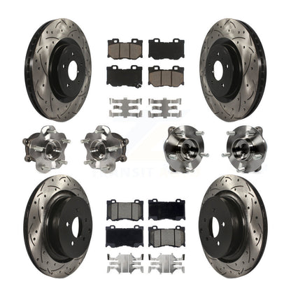 Kit de plaquettes de rotor de frein à disque revêtues de roulement de moyeu avant et arrière (10 pièces) pour INFINITI FX5