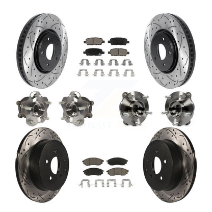 Kit de plaquettes de rotor de frein enduites de roulement de moyeu avant et arrière (10 pièces) pour INFINITI FX35 FX3