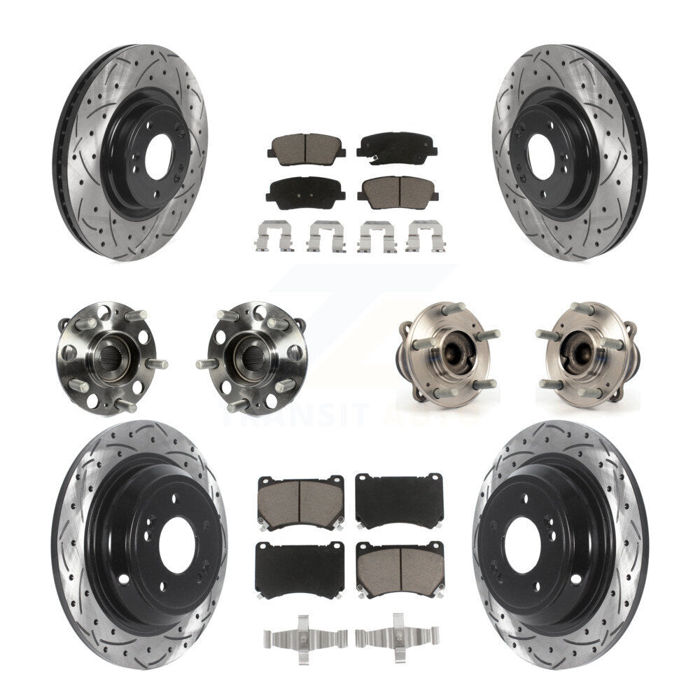 Kit de plaquettes de Rotor de frein, roulement de moyeu avant et arrière (10 pièces) pour Hyundai Genesis 4.6