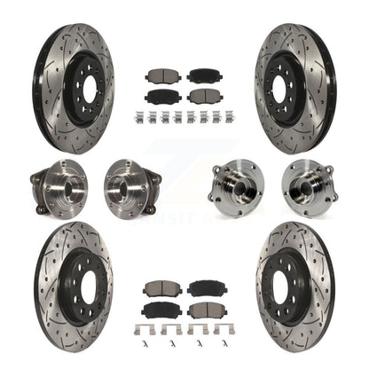 Kit de rotors et plaquettes de frein revêtus de roulement de moyeu avant et arrière (10 pièces) pour Chrysler 200 AW