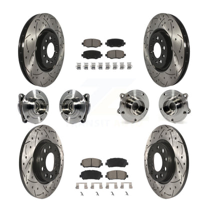 Kit de rotors et plaquettes de frein revêtus de roulement de moyeu avant et arrière (10 pièces) pour Chrysler 200 FW