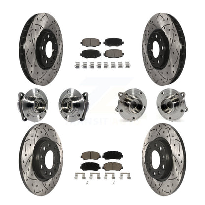 Kit de rotors et plaquettes de frein revêtus de roulement de moyeu avant et arrière (10 pièces) pour Chrysler 200 FW