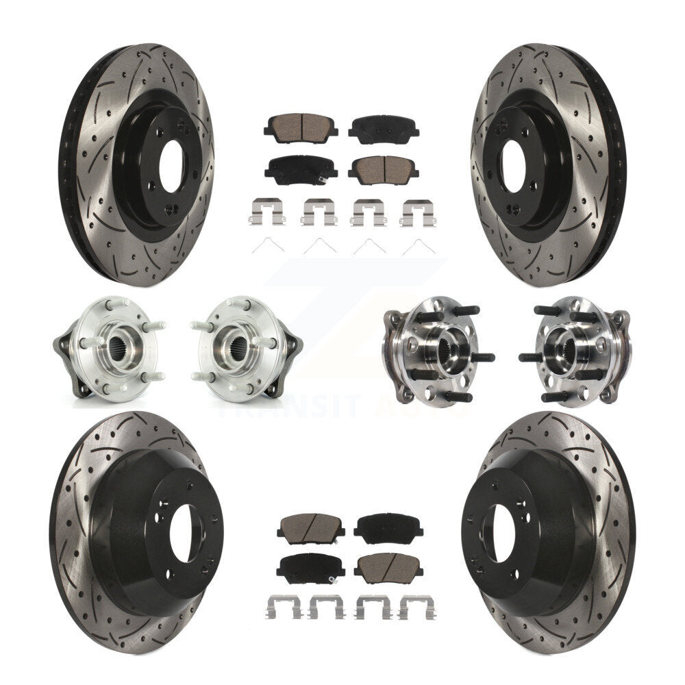 Kit de plaquettes de Rotor de frein revêtues de roulement de moyeu avant et arrière, pour Hyundai Santa Fe Sport AW