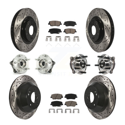 Kit de plaquettes de Rotor de frein revêtues de roulement de moyeu avant et arrière, pour Hyundai Santa Fe Sport AW