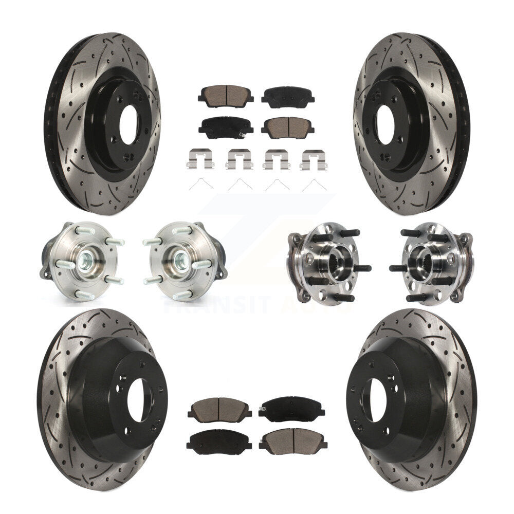 Kit de plaquettes de Rotor de frein revêtues de roulement de moyeu avant et arrière (10 pièces) pour Hyundai Santa Fe X