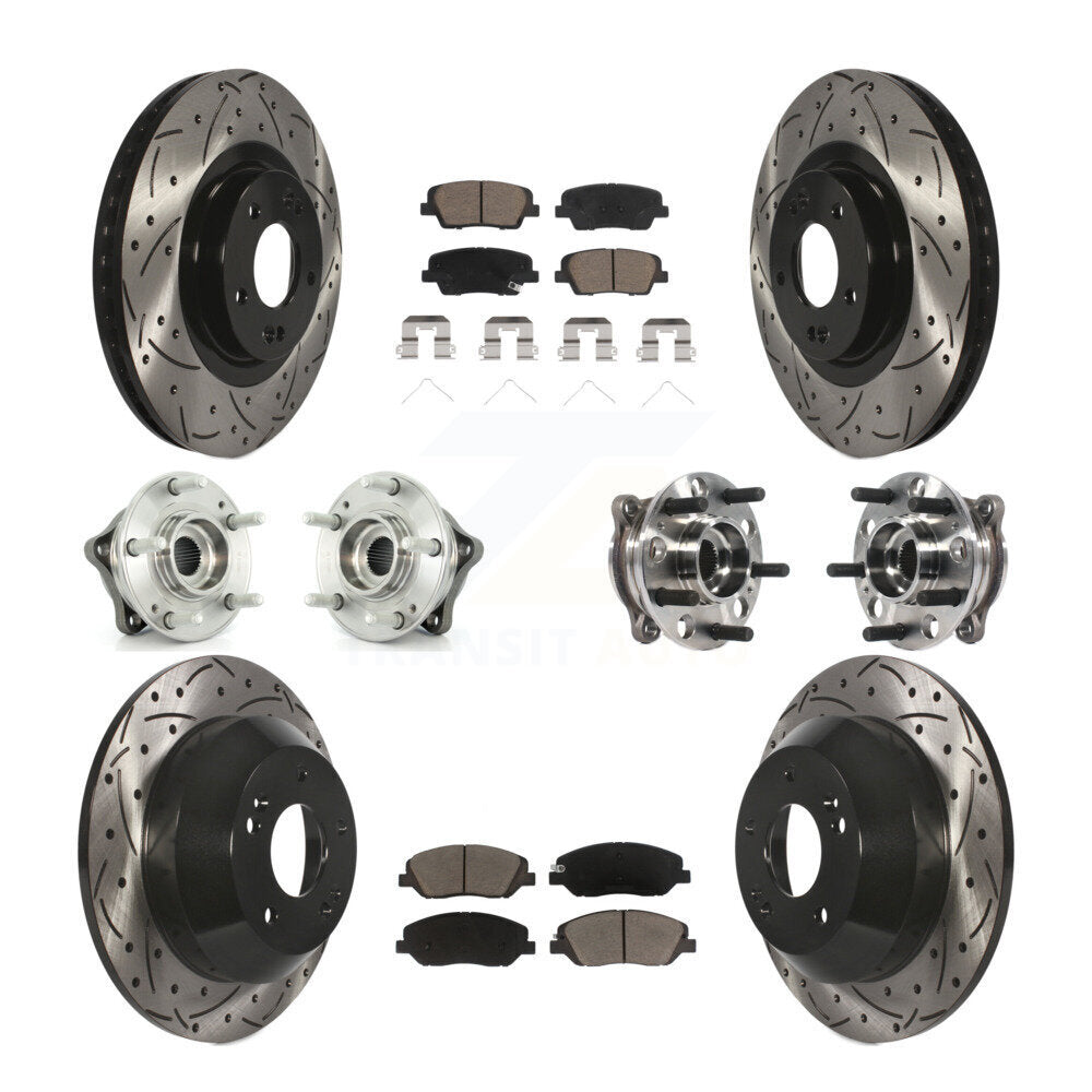 Kit de plaquettes de Rotor de frein revêtues de roulement de moyeu avant et arrière (10 pièces) pour Hyundai Santa Fe X