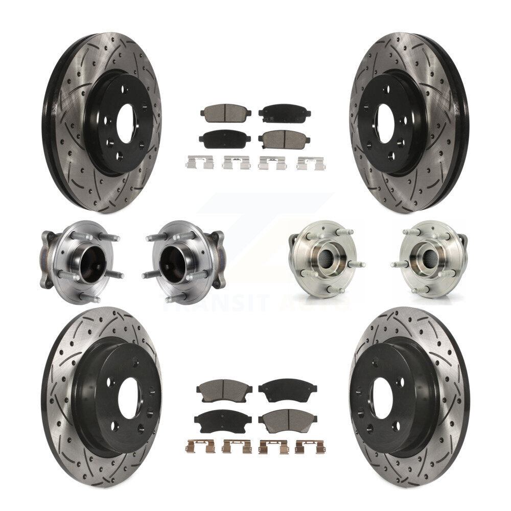 Kit de rotor et de plaquettes de frein revêtus de roulement de moyeu avant et arrière (10 pièces) pour Chevrolet Cruz