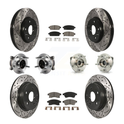 Kit de rotor et de plaquettes de frein revêtus de roulement de moyeu avant et arrière (10 pièces) pour Chevrolet Cruz