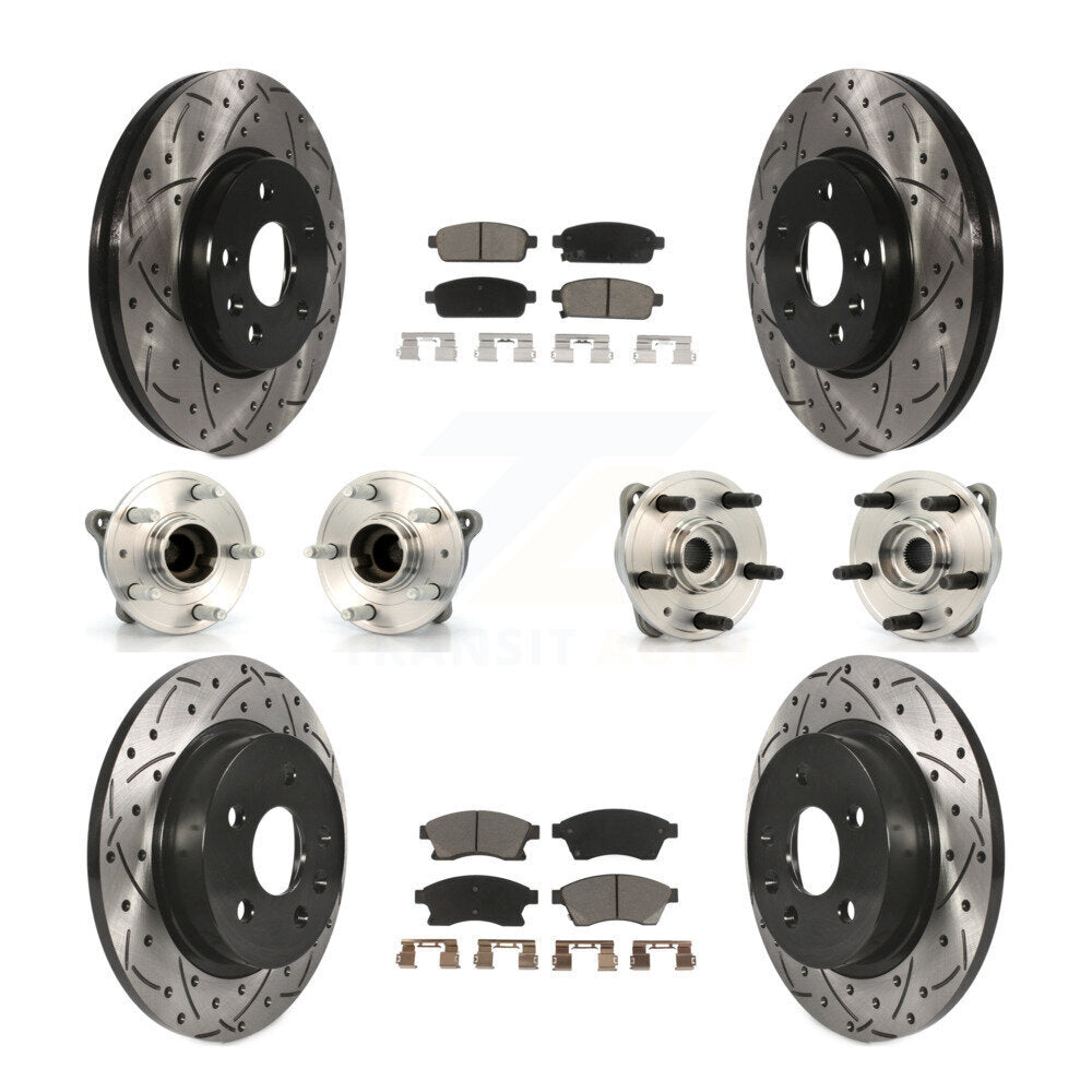Kit de plaquettes de rotor de frein, roulement de moyeu avant et arrière (10 pièces) pour Chevrolet Cruz 11-12