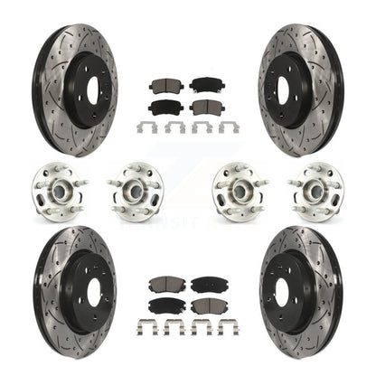 Kit de rotors et plaquettes de frein revêtus de roulement de moyeu avant et arrière (10 pièces) pour Chevrolet Malib