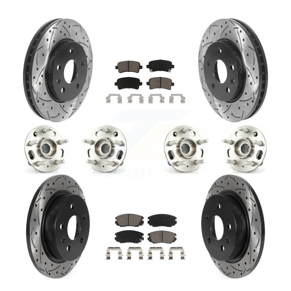 Kit de rotors et plaquettes de frein revêtus de roulement de moyeu avant et arrière (10 pièces) pour Chevrolet Malib