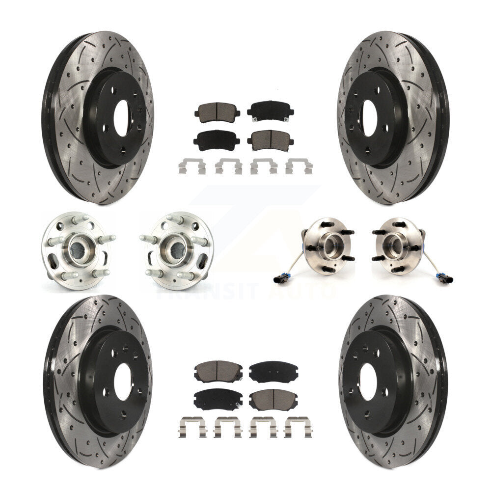 Kit de rotor et de plaquettes de frein revêtus de roulement de moyeu avant et arrière (10 pièces) pour Buick Allur 2010