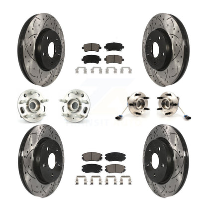 Kit de rotor et de plaquettes de frein revêtus de roulement de moyeu avant et arrière (10 pièces) pour Buick Allur 2010