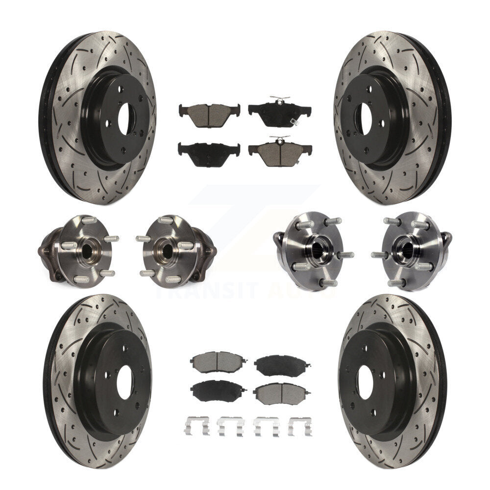 Kit de plaquettes de Rotor de frein, roulement de moyeu avant et arrière (10 pièces) pour Subaru Outback Legac