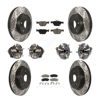 Kit de plaquettes de rotor de frein enduites de roulement de moyeu avant et arrière (10 pièces) pour Subaru Legacy 2.5