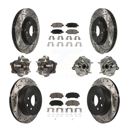 Kit de plaquettes de rotor de frein enduites de roulement de moyeu avant et arrière (10 pièces) pour Nissan Rogue Spor