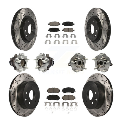 Kit de plaquettes de rotor de frein enduites de roulement de moyeu avant et arrière (10 pièces) pour Nissan Rogue Spor