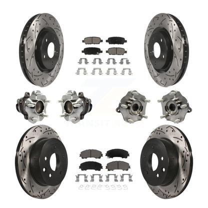 Kit de rotor et de plaquettes de frein à disque revêtus de roulement de moyeu avant et arrière (10 pièces) pour Nissan Rogu