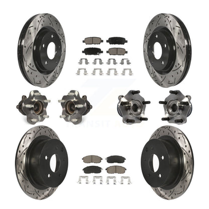 Kit de plaquettes de rotor de frein à disque revêtues de roulement de moyeu avant et arrière (10 pièces) pour Nissan Sentr