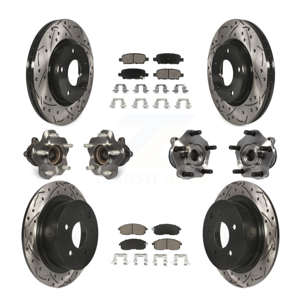 Kit de plaquettes de rotor de frein à disque revêtues de roulement de moyeu avant et arrière (10 pièces) pour Nissan Sentr