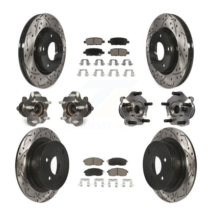 Kit de plaquettes de rotor de frein à disque revêtues de roulement de moyeu avant et arrière (10 pièces) pour Nissan Sentr