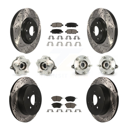 Kit de rotor et de plaquettes de frein revêtus de roulement de moyeu avant et arrière (10 pièces) pour Nissan Murano AW