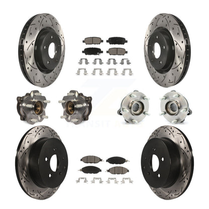 Kit de rotor et de plaquettes de frein revêtus de roulement de moyeu avant et arrière (10 pièces) pour Nissan Pathfinde