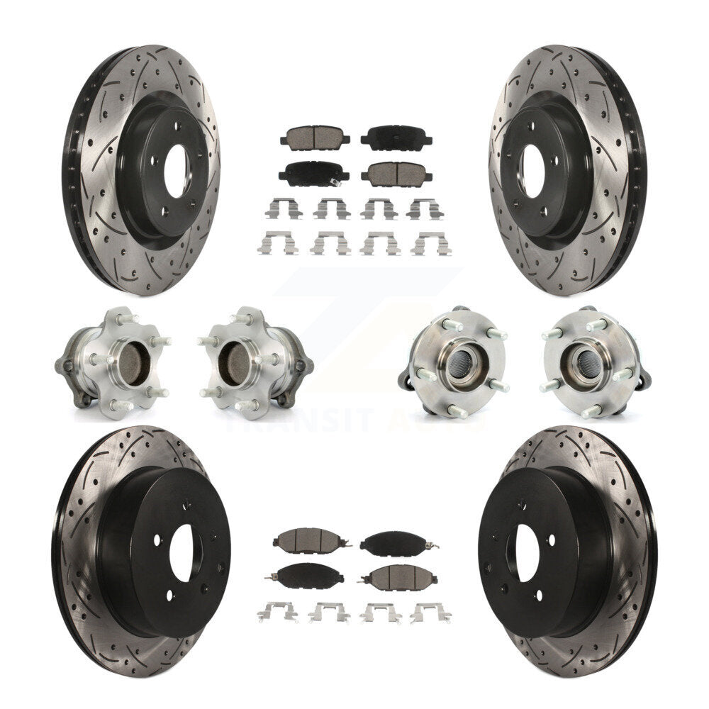 Kit de plaquettes de Rotor de frein, roulement de moyeu avant et arrière (10 pièces) pour Nissan Pathfinder FW