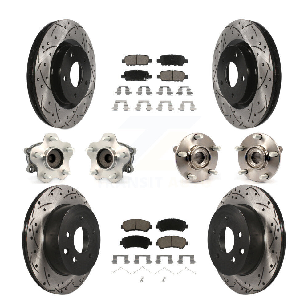Kit de plaquettes de Rotor de frein revêtues de roulement de moyeu avant et arrière (10 pièces) pour Nissan Rogue Selec