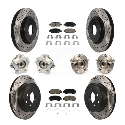 Kit de rotors et plaquettes de frein revêtus de roulement de moyeu avant et arrière (10 pièces) pour Nissan Rogue AW