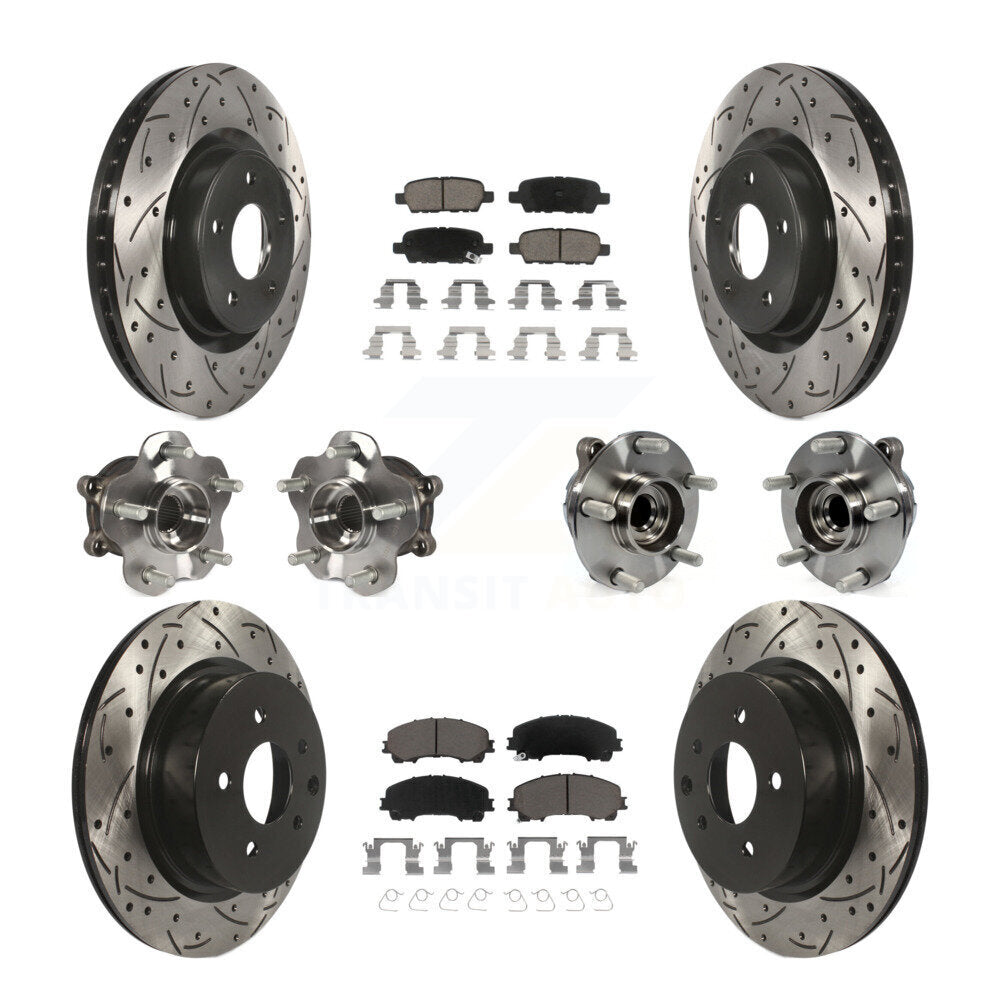 Kit de rotor et de plaquettes de frein revêtus de roulement de moyeu avant et arrière (10 pièces) pour INFINITI QX50 RW