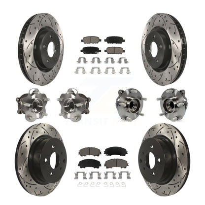 Kit de rotor et de plaquettes de frein revêtus de roulement de moyeu avant et arrière (10 pièces) pour INFINITI QX50 RW