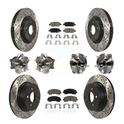 Kit de rotor et de plaquettes de frein revêtus de roulement de moyeu avant et arrière (10 pièces) pour INFINITI QX50 AW