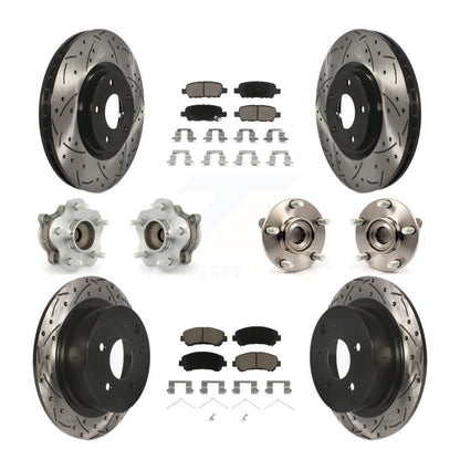 Kit de plaquettes de rotor de frein à disque revêtues de roulement de moyeu avant et arrière (10 pièces) pour Nissan Sentr