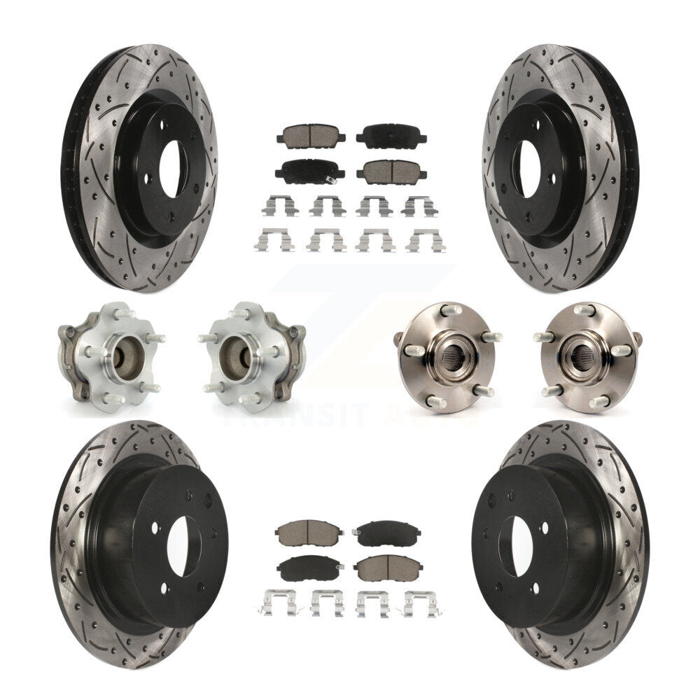 Kit de plaquettes de rotor de frein à disque revêtues de roulement de moyeu avant et arrière (10 pièces) pour Nissan Sentr