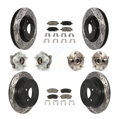 Kit de plaquettes de rotor de frein à disque revêtues de roulement de moyeu avant et arrière (10 pièces) pour Nissan Sentr