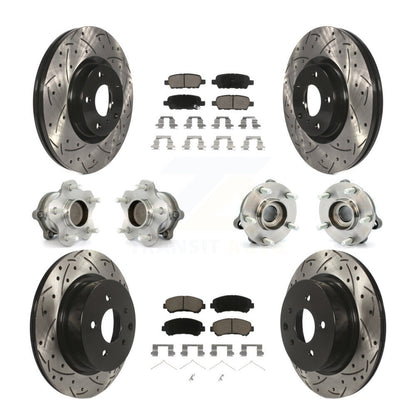 Kit de plaquettes de rotor de frein à disque revêtues de roulement de moyeu avant et arrière (10 pièces) pour Nissan Maxim