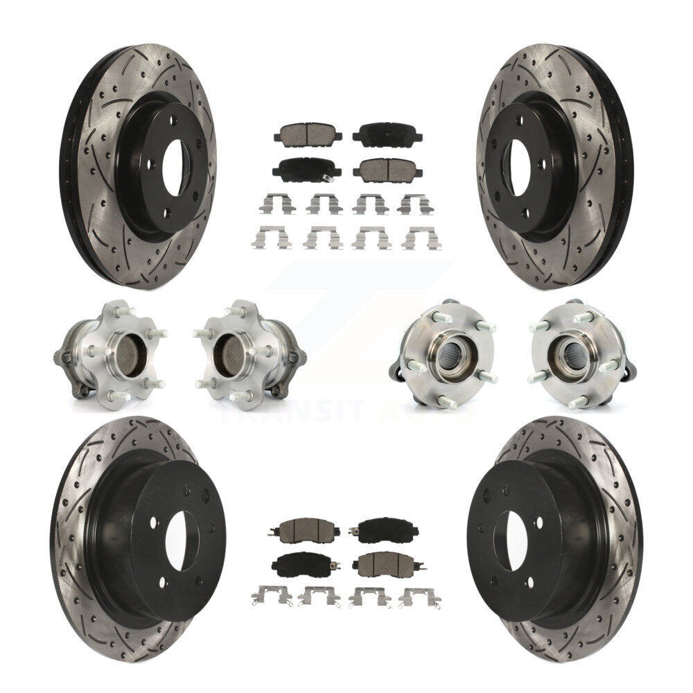 Kit de plaquettes de rotor de frein à disque revêtues de roulement de moyeu avant et arrière (10 pièces) pour Nissan Altim