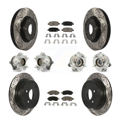 Kit de plaquettes de rotor de frein à disque revêtues de roulement de moyeu avant et arrière (10 pièces) pour Nissan Altim