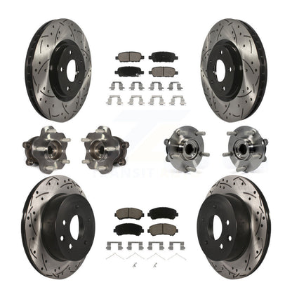 Kit de rotors et plaquettes de frein à disque revêtus de roulement de moyeu avant et arrière (10 pièces) pour Nissan Juk