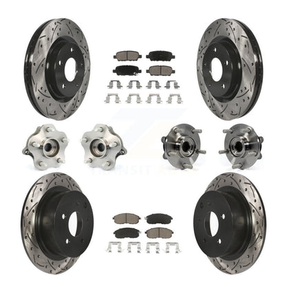 Kit de rotors et plaquettes de frein à disque revêtus de roulement de moyeu avant et arrière (10 pièces) pour Nissan Juk