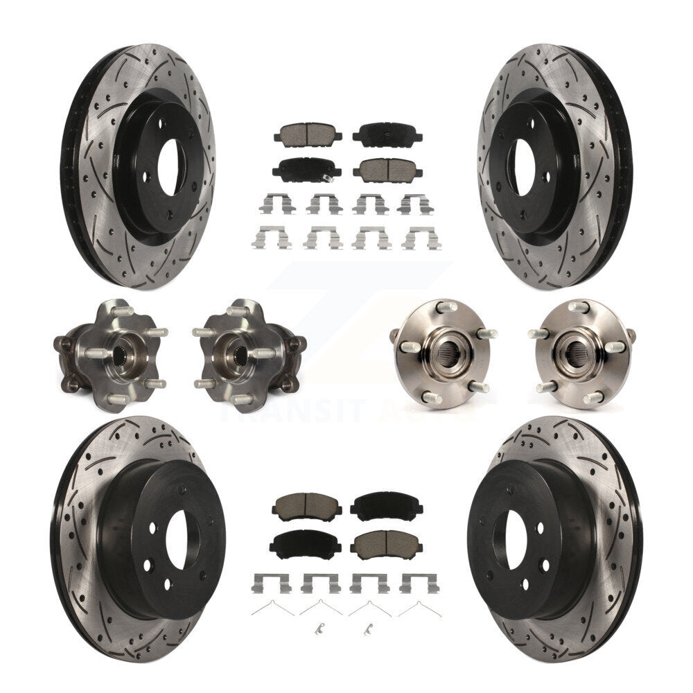 Kit de plaquettes de Rotor de frein revêtues de roulement de moyeu avant et arrière (10 pièces) pour Nissan Rogue Selec