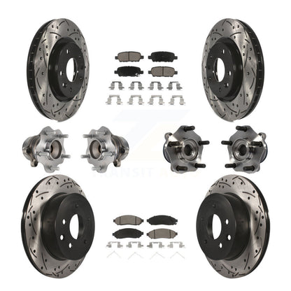 Kit de rotors et plaquettes de frein à disque revêtus de roulement de moyeu avant et arrière (10 pièces) pour Nissan LEA