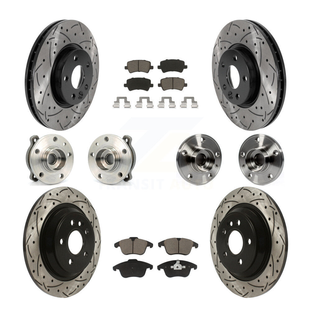 Kit de plaquettes de rotor de frein revêtues de roulement de moyeu avant et arrière (10 pièces) pour Volvo S60 AW 13-14