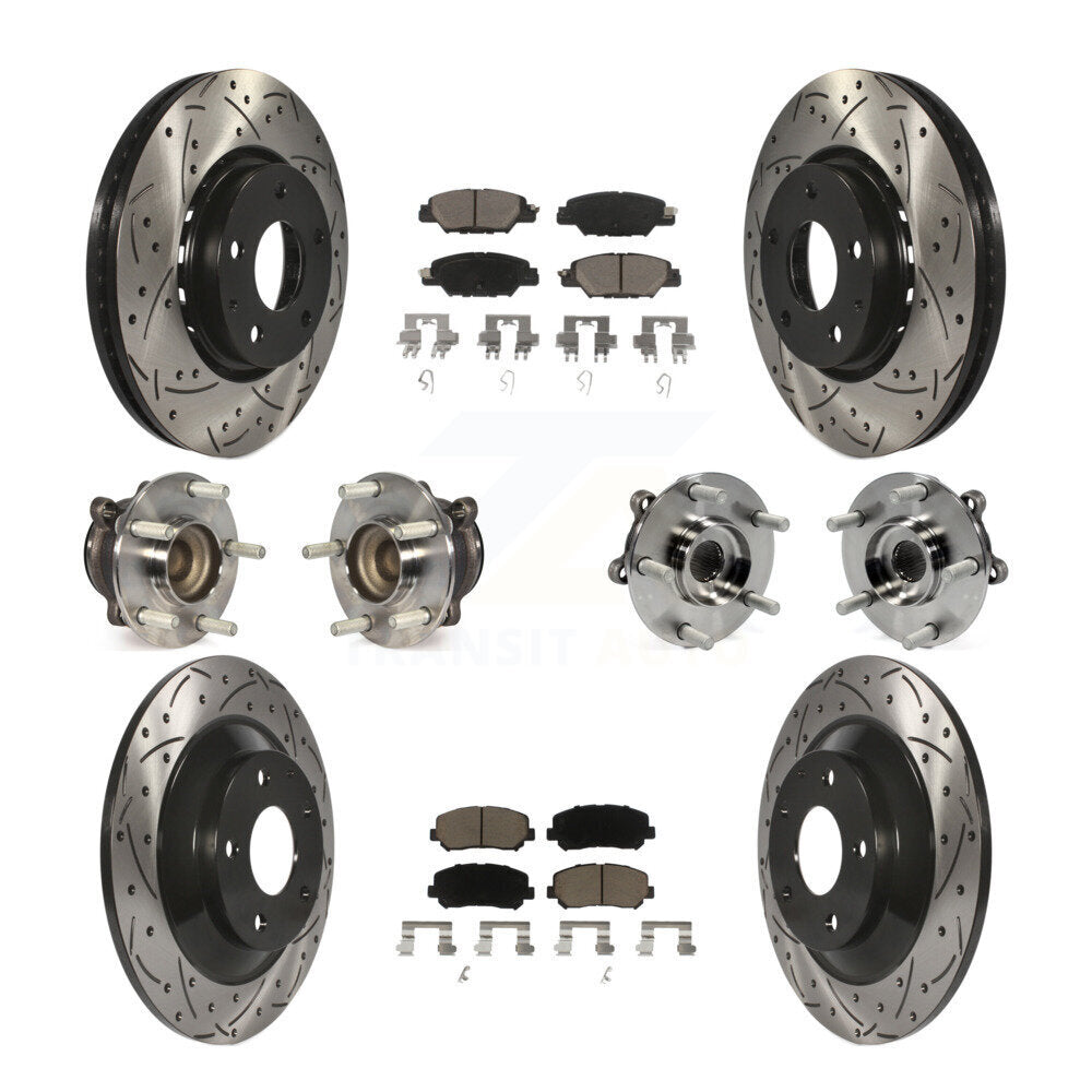 Kit de Rotor et de plaquettes de frein à disque revêtus de roulement de moyeu avant et arrière (10 pièces) pour Mazda CX-