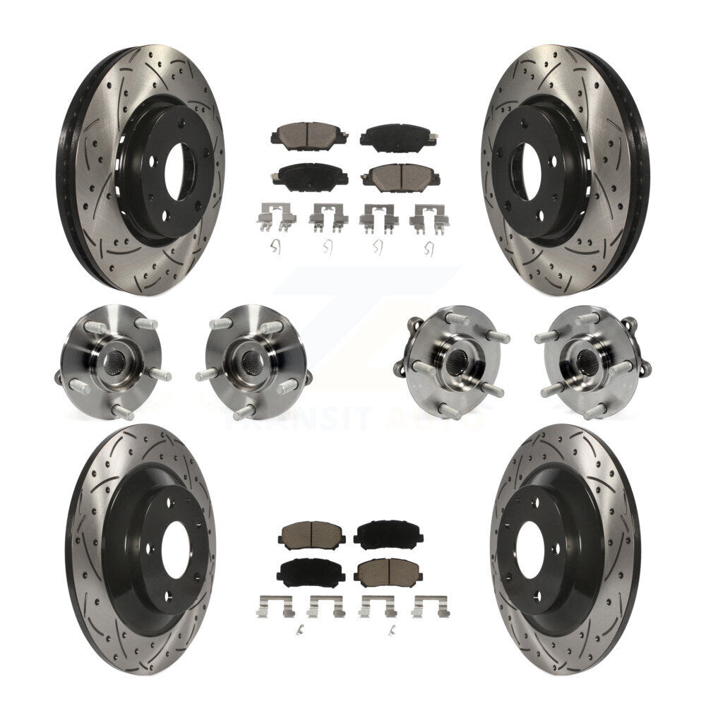 Kit de Rotor et de plaquettes de frein à disque revêtus de roulement de moyeu avant et arrière (10 pièces) pour Mazda CX-